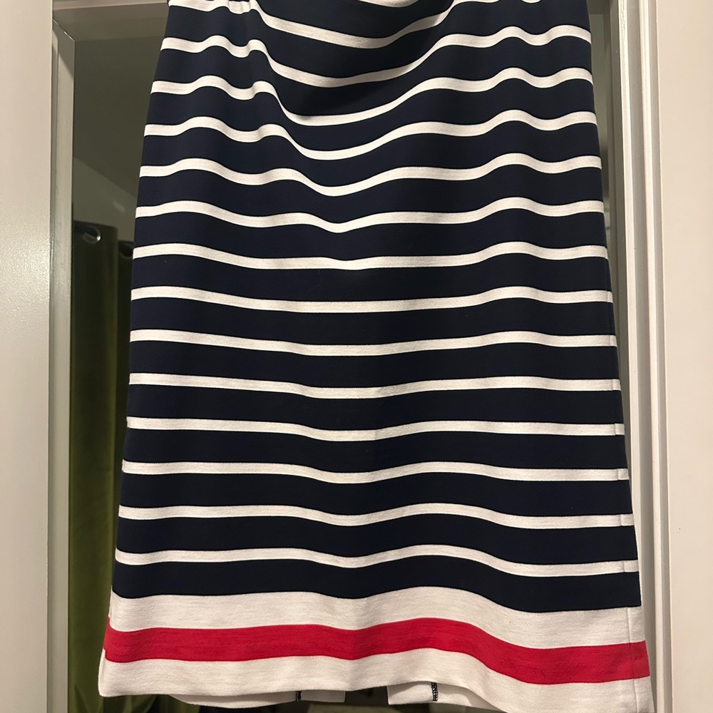 Cato Navy and White Striped Skirt with Red Accent- 14
